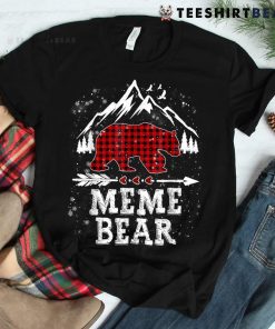 Meme Bear Shirt Christmas Pajama Red Plaid Buffalo Family Shirt