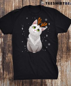 Merry Christmas Cute Cat Reindeer Matching Family Costume Shirt