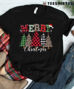 Merry Christmas Leopard Buffalo Red Plaid Shirt