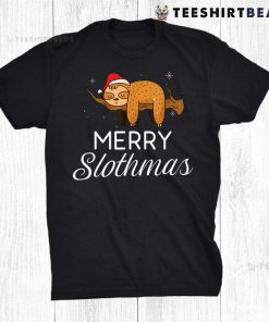 Merry Slothmas Christmas Lazy Cute Sloth Shirt