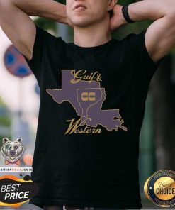 Gulf and Western Teal Map Retro T-shirt