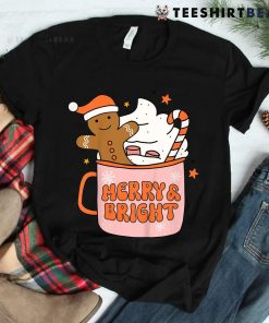 Retro Groovy Merry And Bright Gingerbread Christmas Shirt