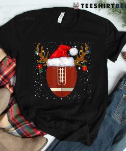 Santa Hat Reindeer Christmas Football Ball Shirt