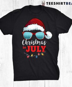 Santa Hat Sunglasses Summer Christmas In July Shirt
