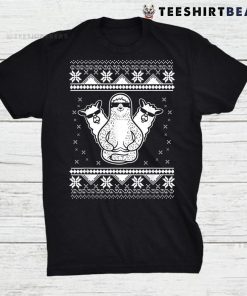 Sloth Llama Hipster Ugly X Mas Funny Animal Christmas Shirt