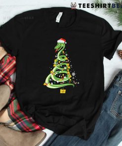 Snake Christmas Tree Cute Santa Hat Lights Shirt