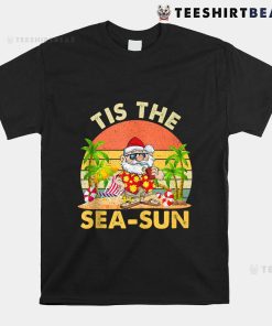 Tis The Sea Sun Santa Beach Summer Christmas In July Shirt