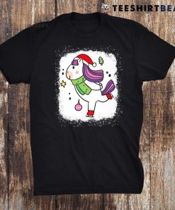 Unicorn Christmas For Girls Unicorn Santa Face Girls Shirt
