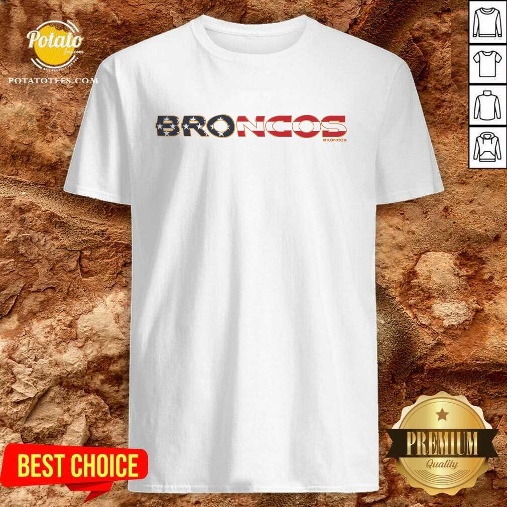 Shirt Denver Broncos Flag Script Franklin T-Shirt
