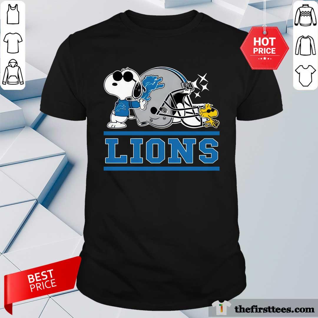 Shirt The Detroit Lions Joe Cool And Woodstock Snoopy Mashup T-shirt