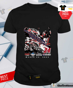 William Byron Checkered Flag Charcoal 2022 Folds Of Honor QuikTrip 500 Race Winner T-Shirt