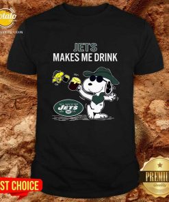 New York Jets Makes Me Drink Snoopy And Woodstock T-shirt
