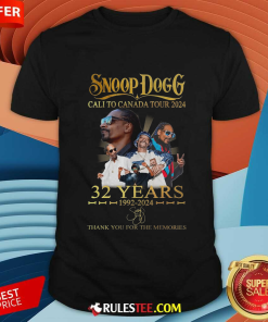 Offical Snoop Dogg Cali To Canada Tour 2024 32 Years 1992-2024 Thank You For The Memories T-Shirt