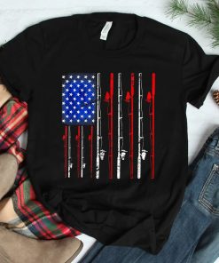 American Flag Fishing Rod Fishing Lover Shirt