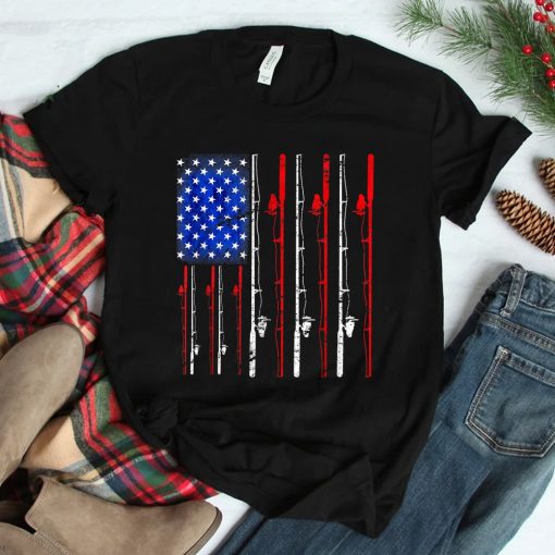 American Flag Fishing Rod Fishing Lover Shirt
