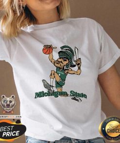 Awesome Michigan State University Spatans Dunking V-neck