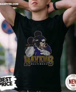 Baltimore Ravens Mickey At Quarterback Disney Vintage Football Shirt