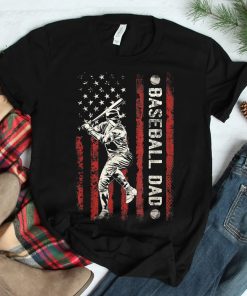 Baseball Dad Flag Gifts Dad Men Baseball Fathers Day Shirt