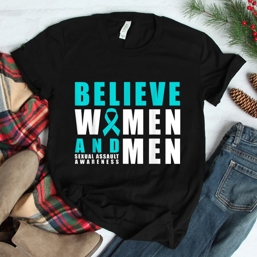 Belive Women And Men Sexual Assault Awareness Ribbon Shirt Belive Women And Men Sexual Assault Awareness Ribbon Shirt