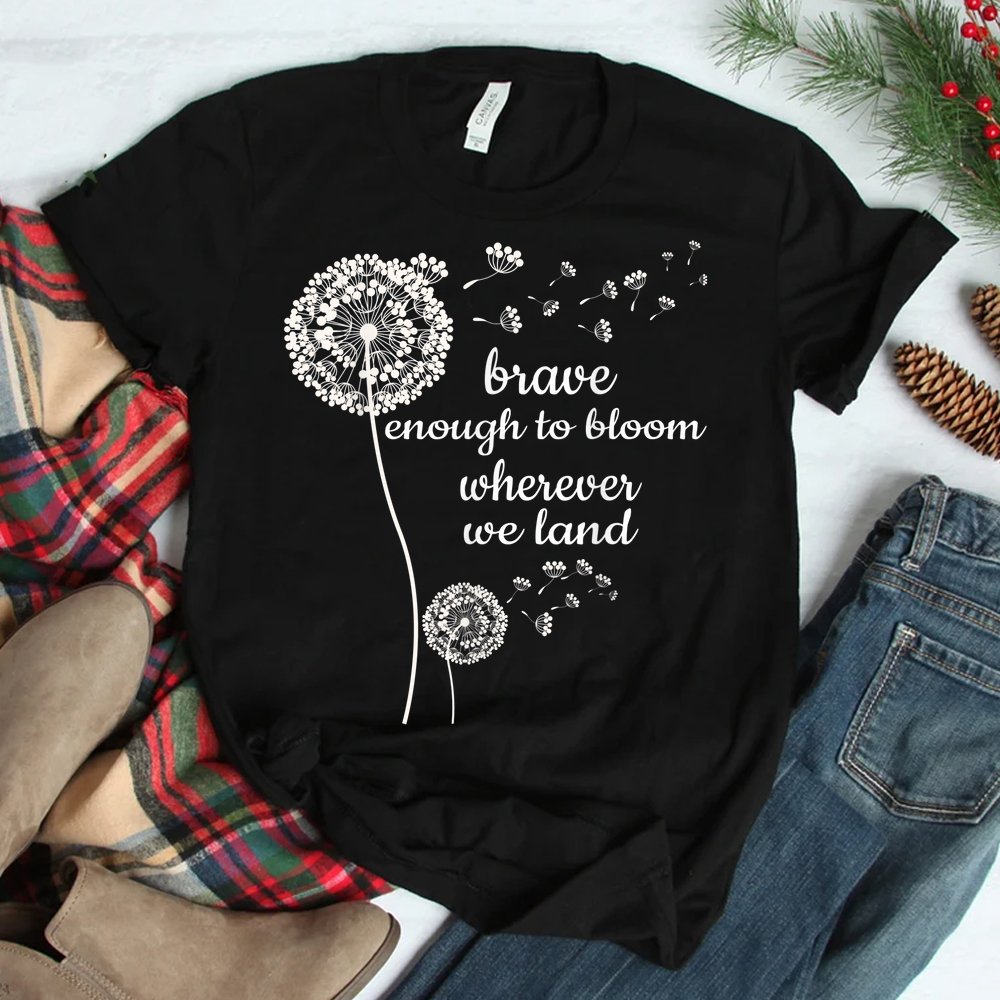 Brave Enough To Bloom Military Kids Month Of Military Child Shirt Brave Enough To Bloom Military Kids Month Of Military Child Shirt