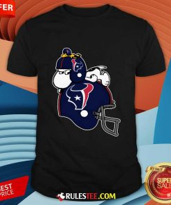 Snoopy And Woodstock Resting On Houston Texans Helmet T-shirt