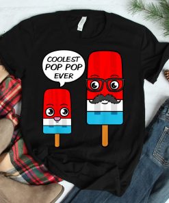 Coolest Pop Pop Ever Grandfather Popsicle Ice Cream Shirt