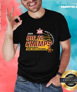 Cardinal Iowa State Cyclones 2024 Big 12 Men's Basketball Conference Tournament Champions Locker Room T-Shirt