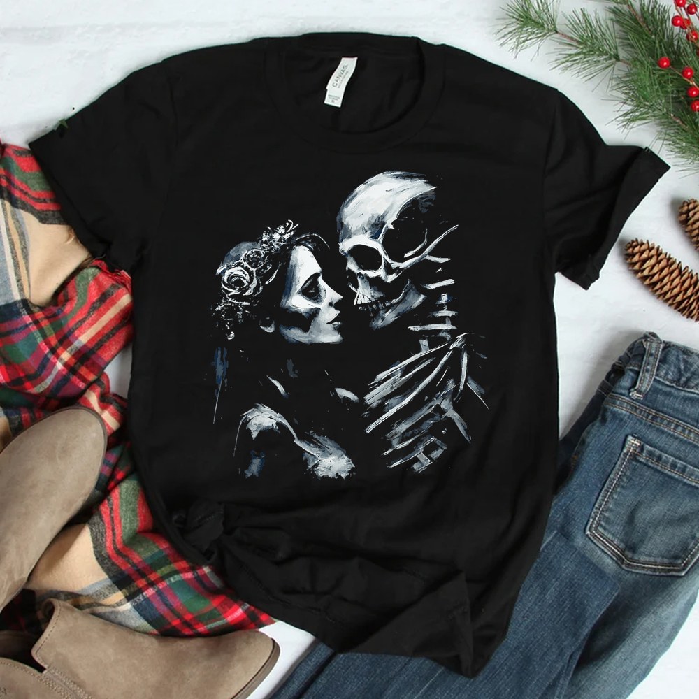 Deaths Bride Dark Romance Gothic Love Dark Art Skeleton Shirt Deaths Bride Dark Romance Gothic Love Dark Art Skeleton Shirt