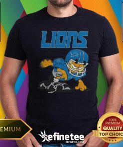 Detroit Lions Garfield Cat Grumpy Football Player 2024 T-Shirt