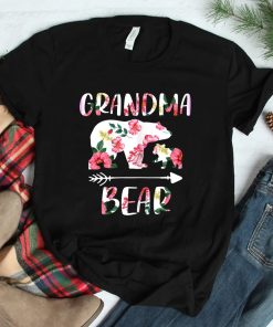 Floral Bear Matching Family Funny Grandma Bear Shirt