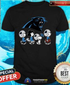 The Peanuts Snoopy And Friends Cheer For The Carolina Panthers NFL T-shirt