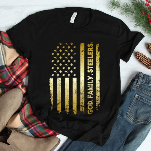 God Family Steelers Pro Us Flag Shirt