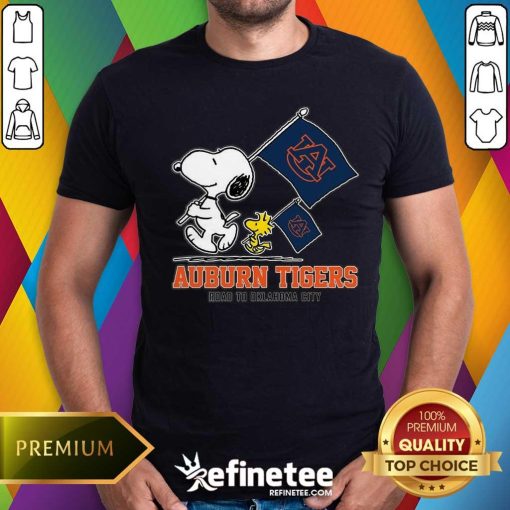 Great Snoopy And Woodstock Auburn Tigers Road To Oklahoma City T-Shirt
