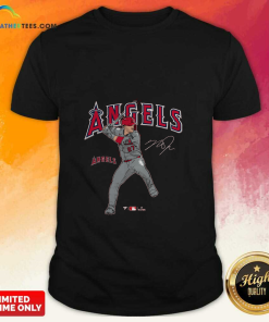 Branded Mike Trout Red Los Angeles Angels Player Swing T-Shirt