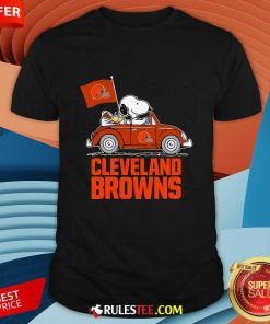 Snoopy And Woodstock Ride The Cleveland Browns Car T-shirt