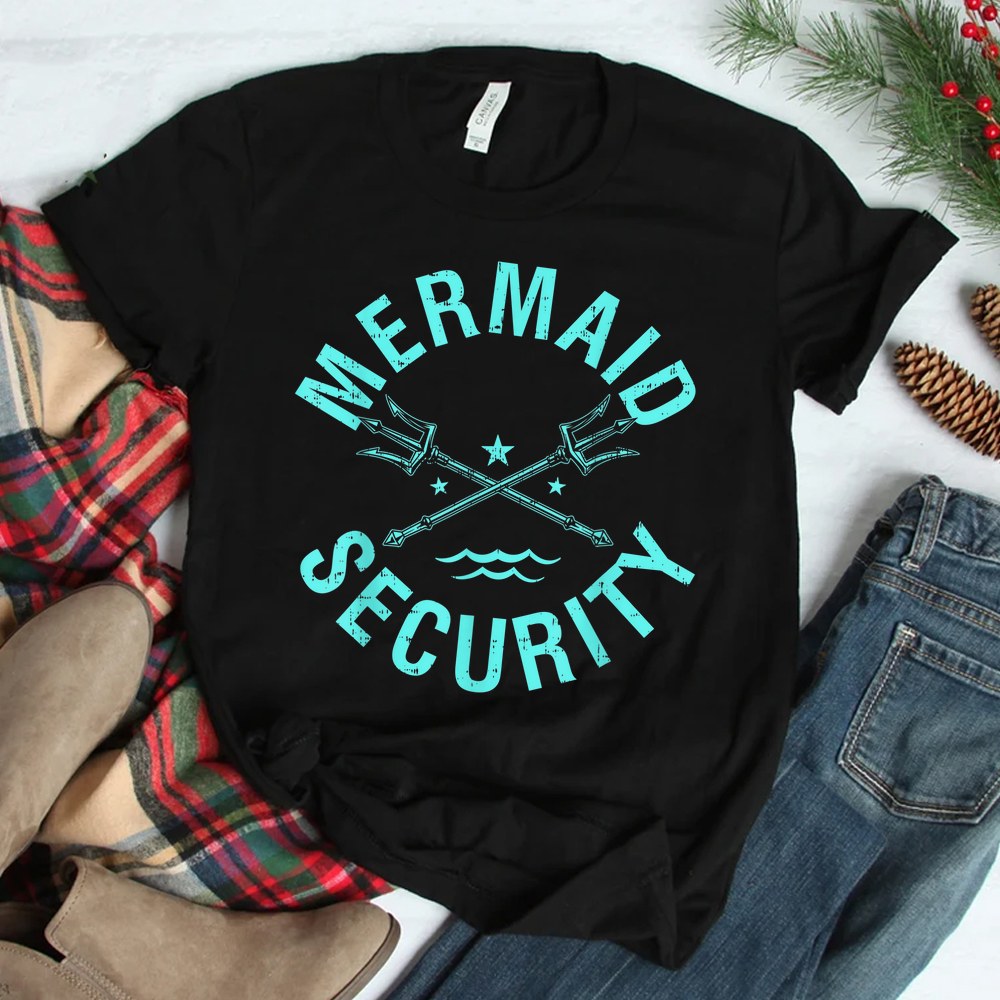 Mermaid Security Birthday Party Mer Dad Merman Shirt Mermaid Security Birthday Party Mer Dad Merman Shirt