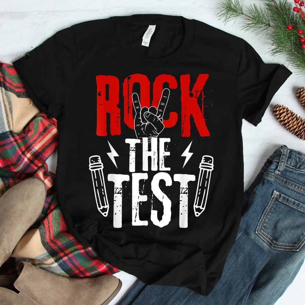 Metal Rock The Test Day Funny Hand Sign Exam Testing Shirt Metal Rock The Test Day Funny Hand Sign Exam Testing Shirt