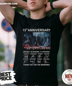 Nice 15th Anniversary The Vampire Diaries Thank You For The Memories T-Shirt