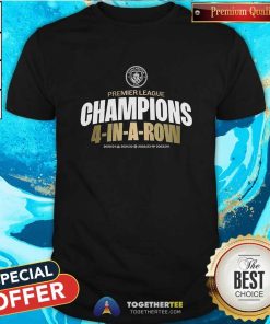 Nice Four-Time In A Row Consecutive Premier League Champions Lockup T-Shirt