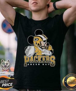 Nice Green Bay Packers Mickey At Quarterback Disney Vintage Football T-shirt