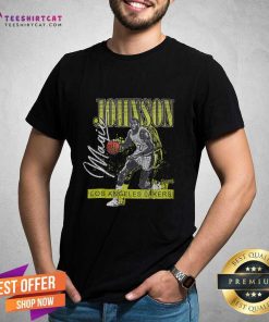 Nice HW Neon Pop Player SS Tee Vintage Logo Los Angeles Lakers Magic Johnson T-shirt