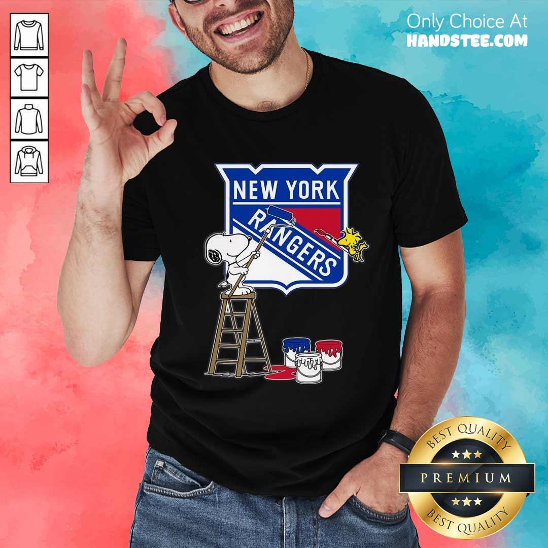 Shirt Nice Snoopy And Woodstock Paint New York Rangers NHL Logo T-Shirt