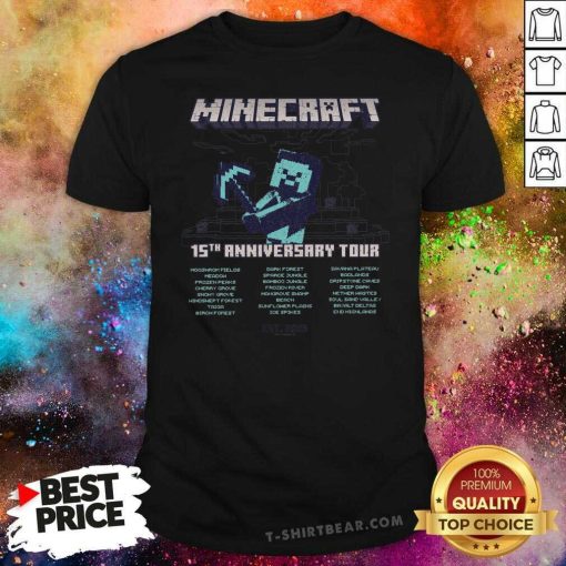Official Minecraft 15th Anniversary Tour Est 2009 T-Shirt