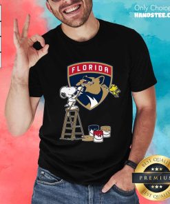 Original Snoopy And Woodstock Paint Florida Panthers NHL Logo T-Shirt