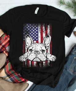 Patriotic French Bulldog American Flag Dog Shirt