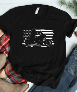 Patriotic Motorcycle Vintage American Us Flag Biker Shirt