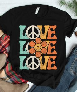 Peace Sign Love 60s 70s Costume 70 Theme Party Groovy Hippie Shirt