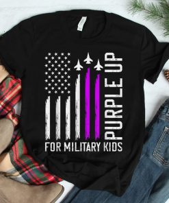Purple Up Military Kids Military Child Us Flag Air Force Shirt
