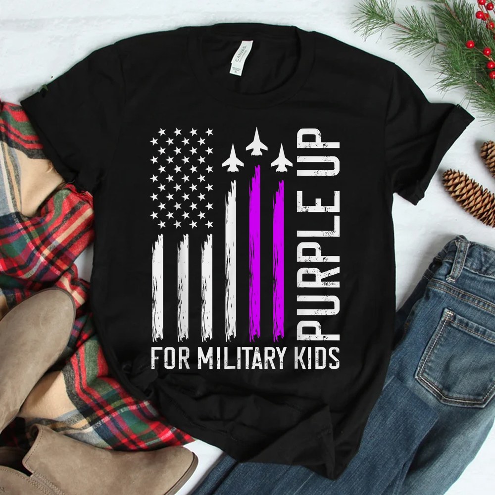 Purple Up Military Kids Military Child Us Flag Air Force Shirt Purple Up Military Kids Military Child Us Flag Air Force Shirt