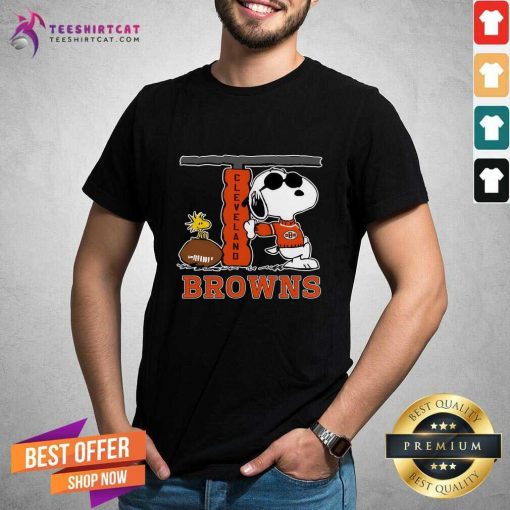 Snoopy Joe Cool And Woodstock The Cleveland Browns T-shirt